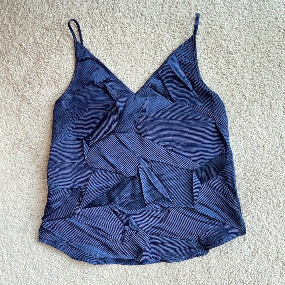 Anthropologie Floreat Blue Textured Spaghetti Strap Camisole Top Size Medium